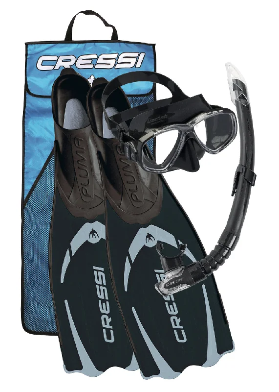 Cressi Black/Silver Pluma Snorkelling set