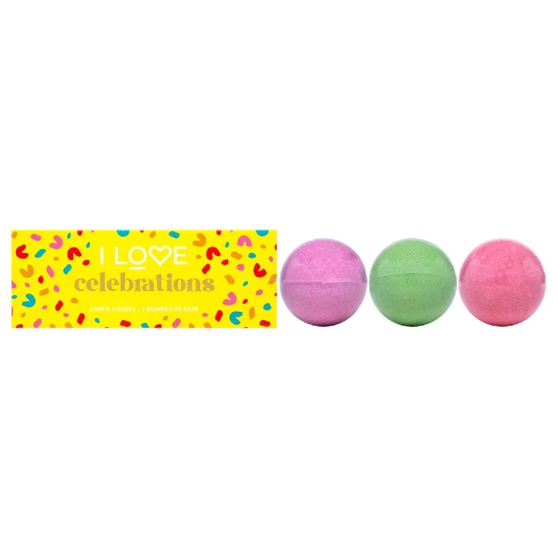 I Love Cosmetics  3 x 5.30 oz Celebrations Bath Fizzer Gift Set - 3 Piece