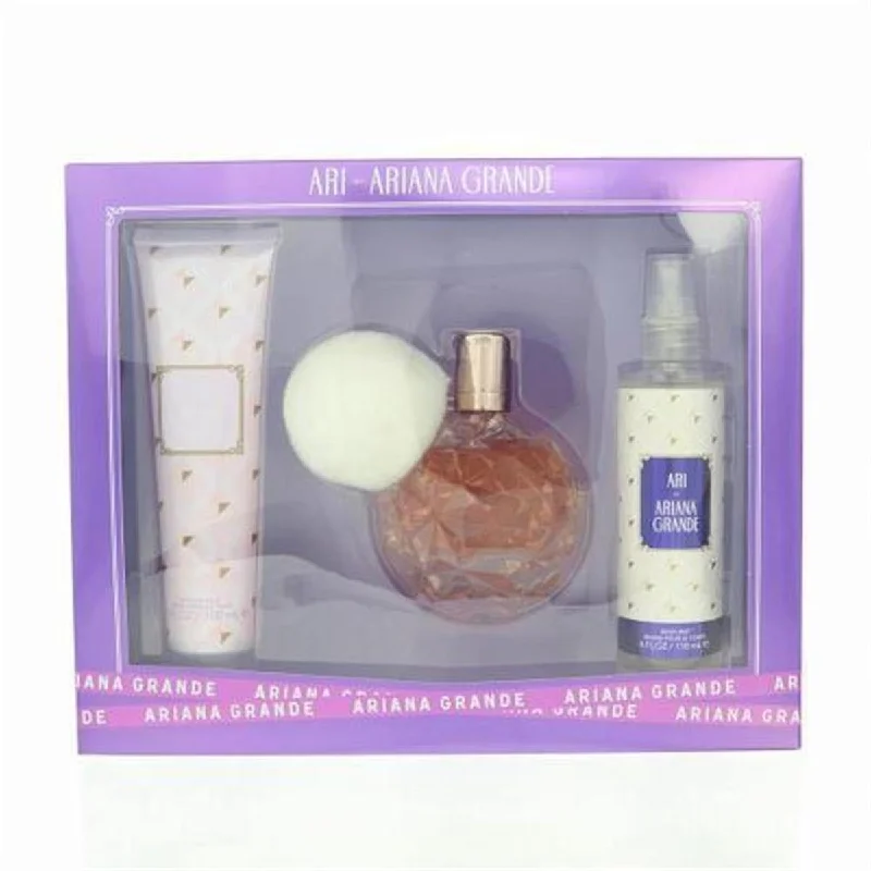 Ariana Grande  Ari Eau De Parfum Spray 3.4 oz Body Mist 4 oz & Body Souffle 3.4 oz Gift Set