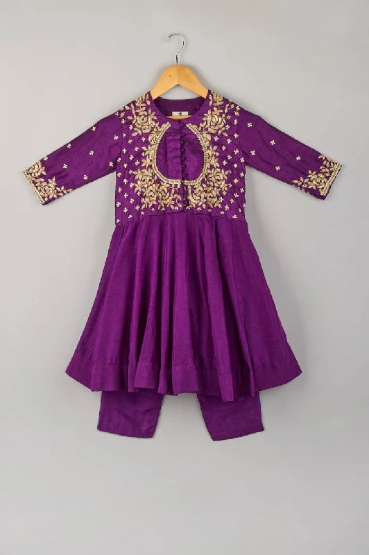 Pre-Order: Purple Embroidered Anarkali