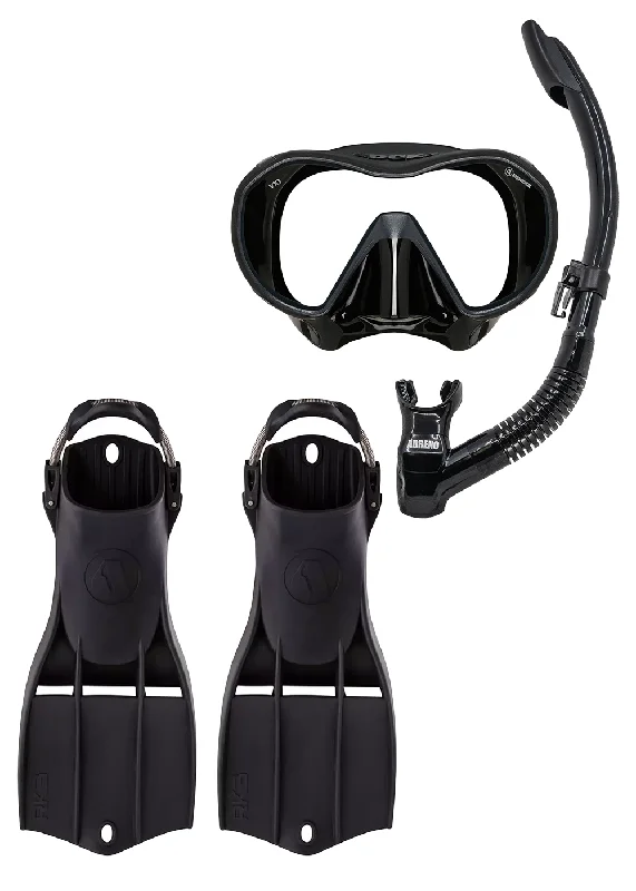 Apeks Mask - Snorkel & Fin Combo - Black