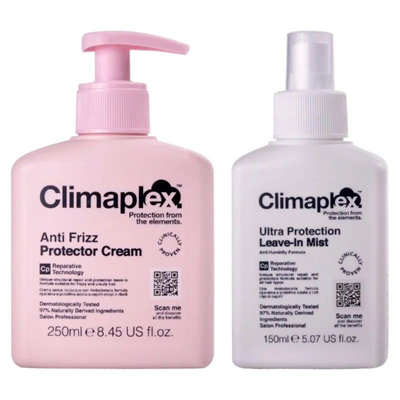 Climaplex  2 Piece Anti Frizz Protector Cream & Climaplex Ultra Protection Leave-In Mist Kit for Unisex