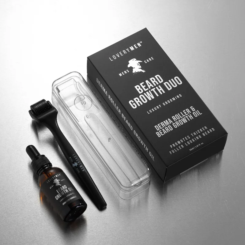 LOVERYMEN Beard Growth Duo: Derma Roller and Beard Growth Oil