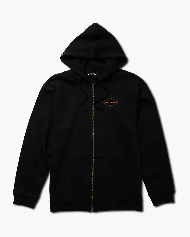 Double Diamond Zip Fleece - Black