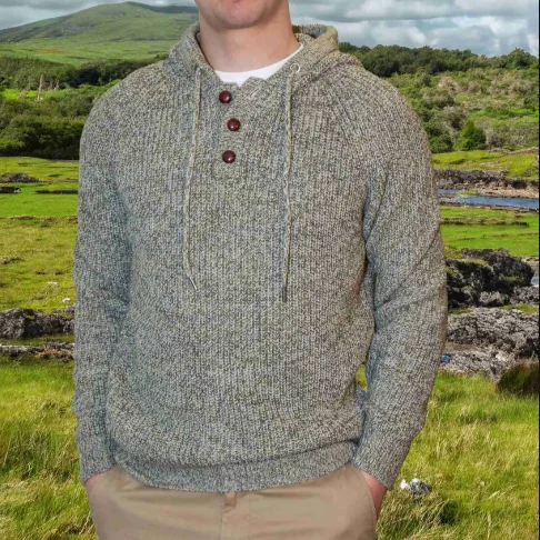 Emerald Isle Achill Henley Hooded Sweater