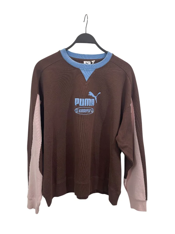 PUMA/KIDSUPER STUDIOS/Sweater/L/Cotton/BRW/LIGHT BLUE COLLAR