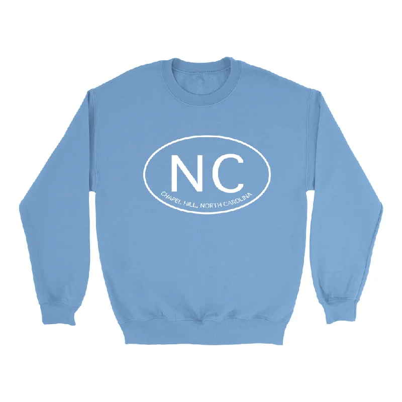 Chapel Hill North Carolina Blue Oval Adult Sweatshirt