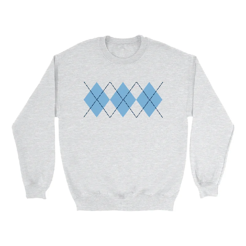 Carolina Blue Argyle Simple Adult Sweatshirt