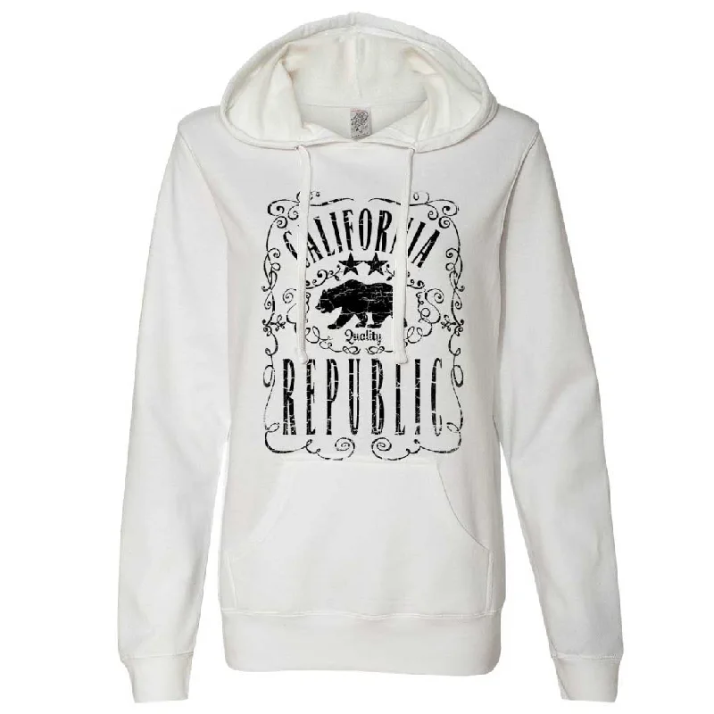 California Republic JD Whiskey Black Print Ladies Lt./Wt. Hoodie