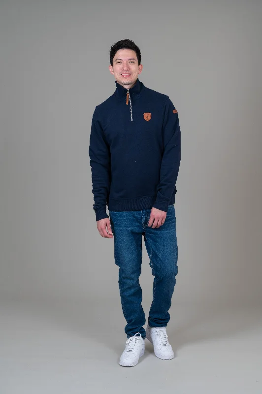 Vincent Oxford Blue Half-Zip Sweatshirt