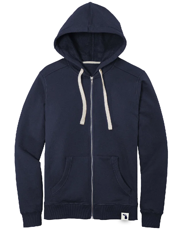 Michigan Hem Tag Zip Hoodie