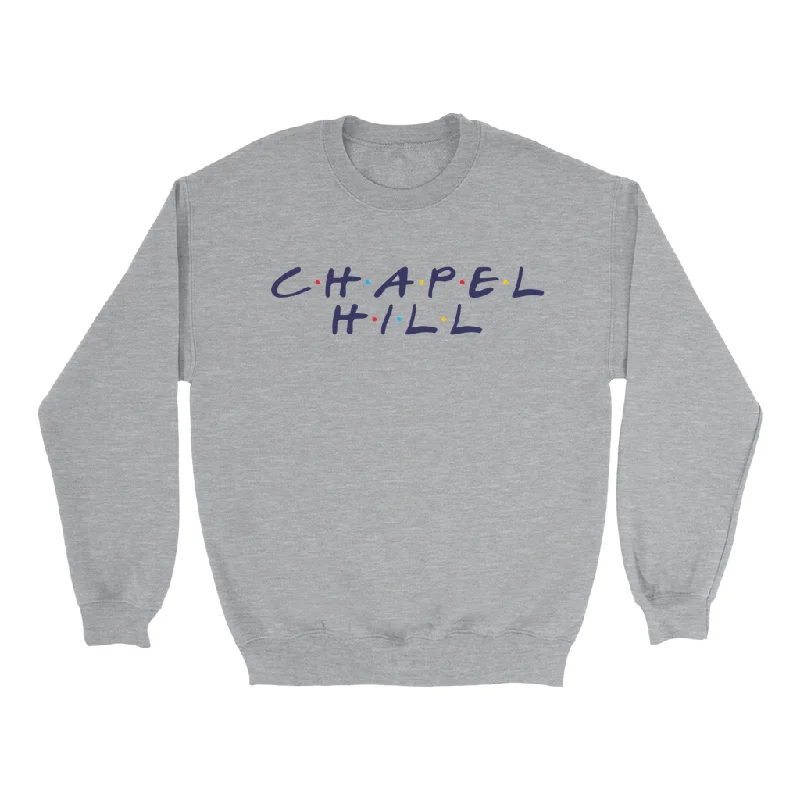 Chapel Hill Dot TV Font Grey Crewneck Adult Sweatshirt