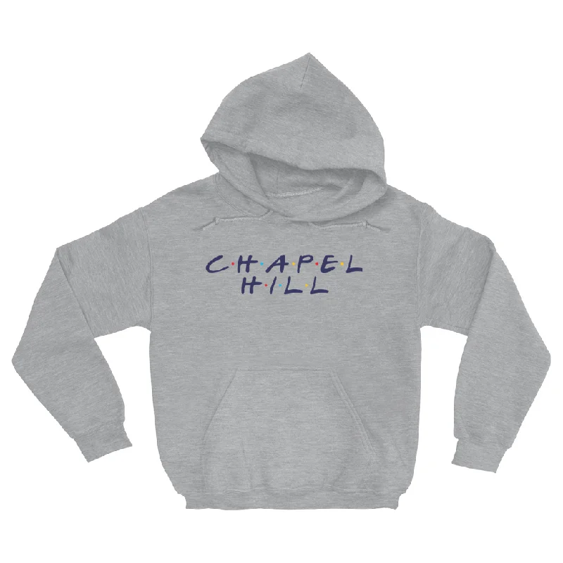 Chapel Hill Dot TV Font Grey Adult Hoodie