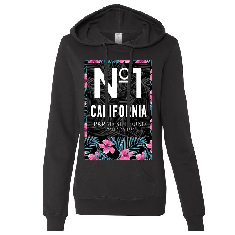 No 1 California Paradise Found Ladies Lightweight Fitted Hoodie