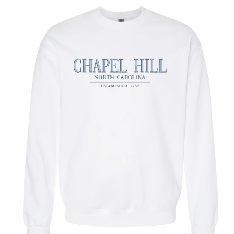 White Chapel Hill Embroidered Chill Crewneck