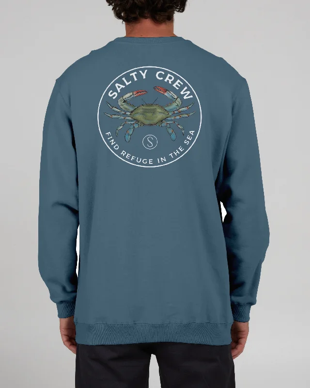 Blue Crabber Crew Fleece - Slate