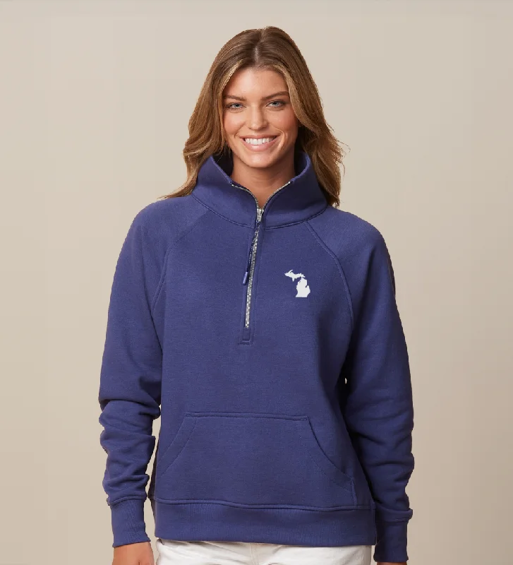 Women's Michigan Boxy Half Zip Fleece