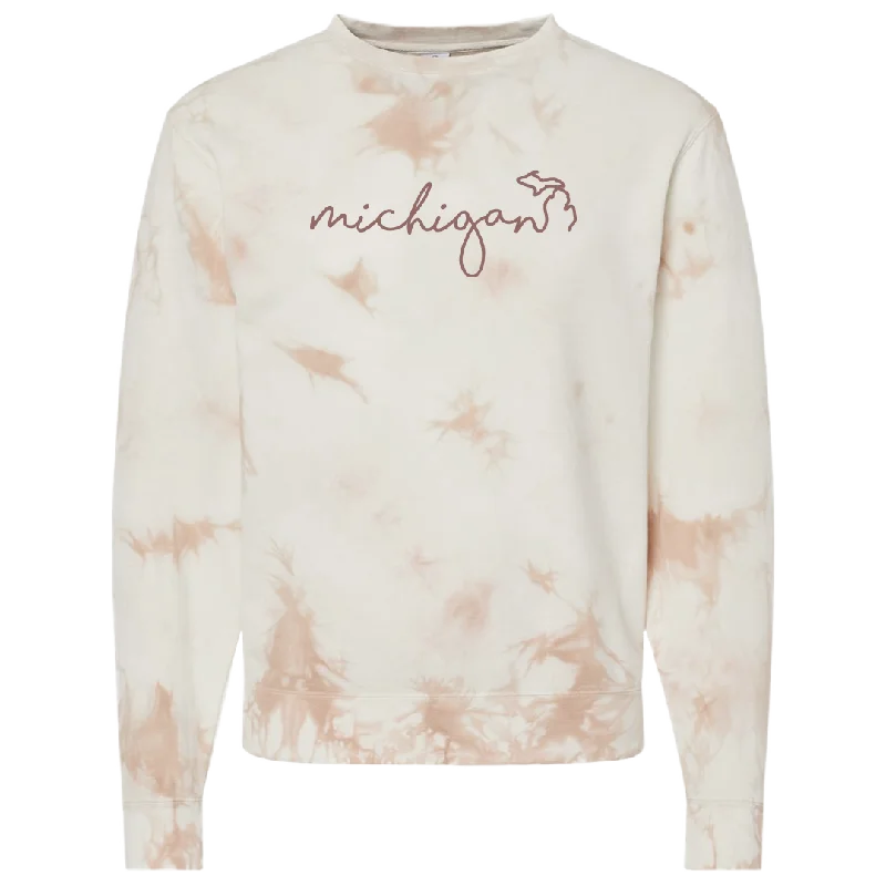 Handwritten Michigan Tie-Dye Crewneck Sweatshirt