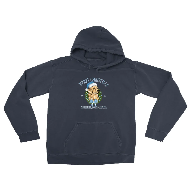 Chapel Hill Dog Christmas Comfort Colors Adult Hoodie