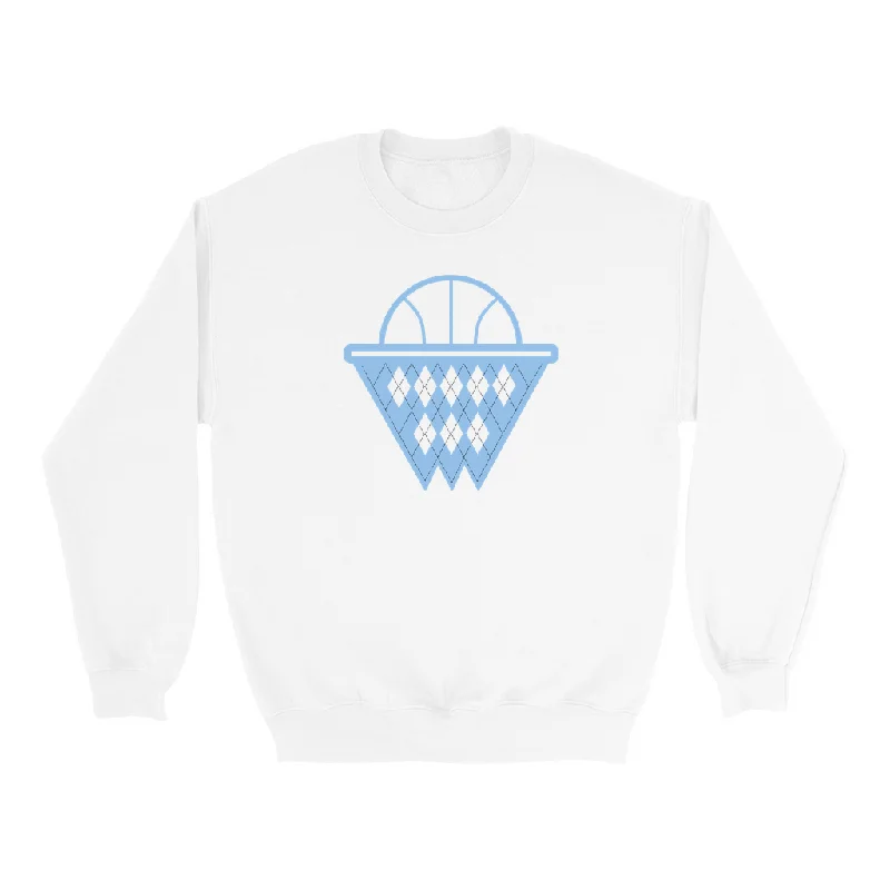 Carolina Blue and White Argyle Basketball Adult Sweatshirt