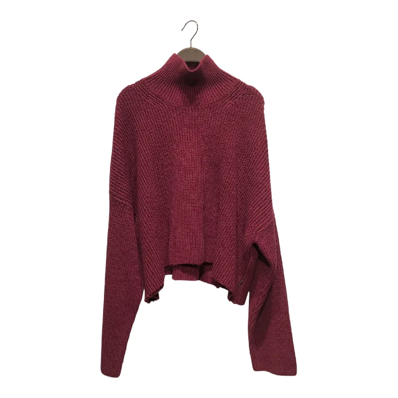 BALENCIAGA/Heavy Sweater/M/Cotton/PPL/CABLE KNIT TURTLE NECK