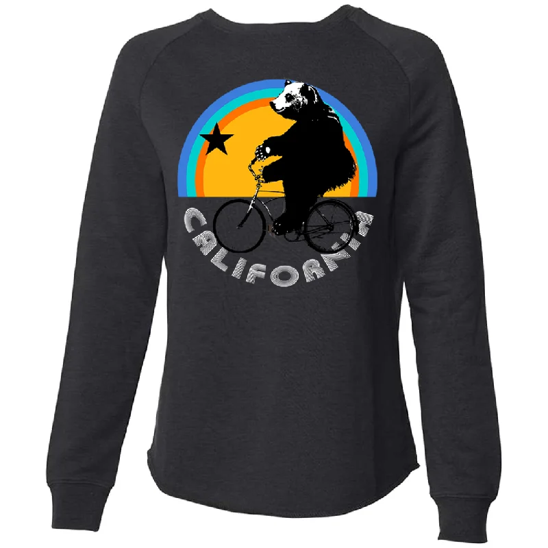 California Bear On Bike Super Soft Crewneck Sweater