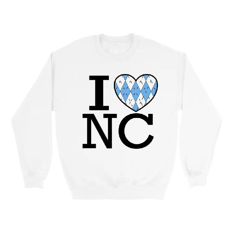 I Heart North Carolina Blue Argyle Adult Sweatshirt