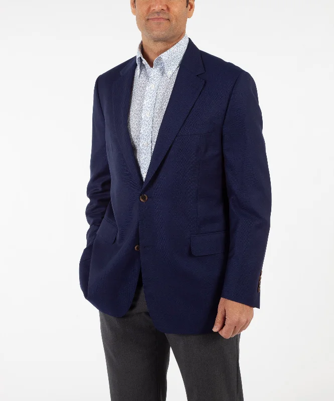 Signature Solid Navy 100% Superfine Wool Sport Coat