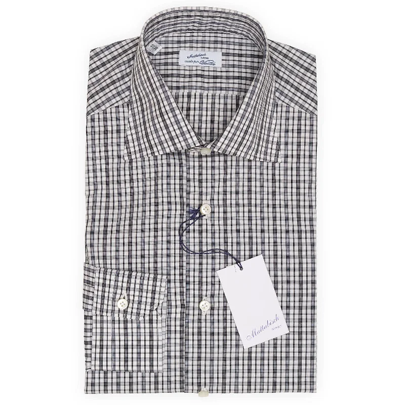 MATTABISCH for VANNUCCI Multicolor Plaid Cotton Dress Shirt EU 38 NEW US 15