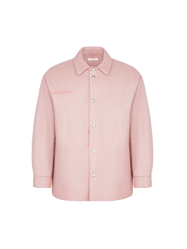 Mens Flower-Warmth Padded Overshirt—Magnolia Pink