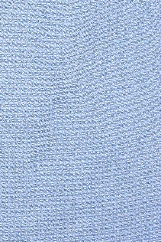 Slim Fit Micro Diamond Cotton Blend Light Blue Dress Shirt