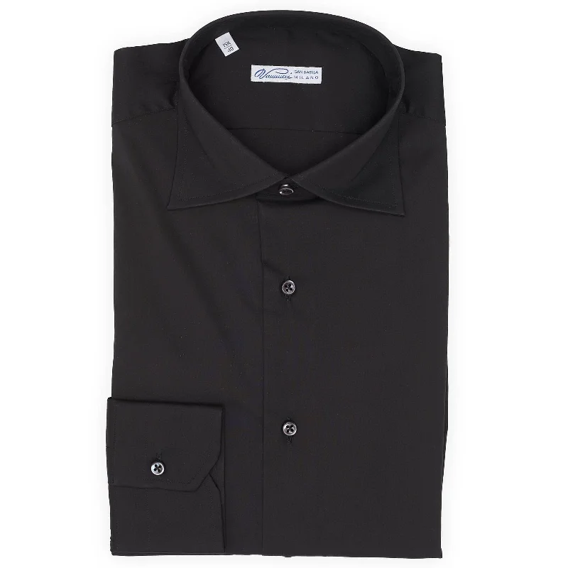 VANNUCCI Milano Black Stretch Dress Shirt EU 40 NEW US 15.75