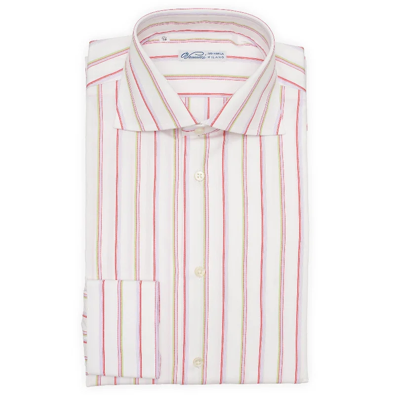 VANNUCCI Milano Striped Cotton Dress Shirt EU 38 NEW US 15