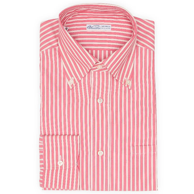 VANNUCCI Pink Striped Cotton Button Down Dress Shirt EU 39 NEW US 15.5