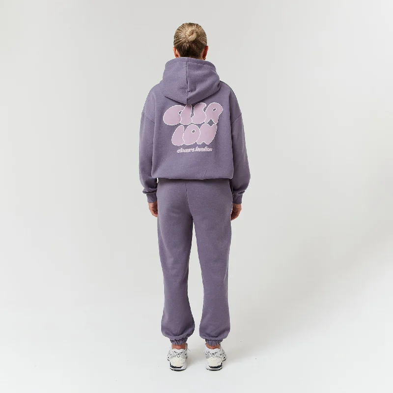 Bubble Logo Back Print Tracksuit | Dusty Mauve