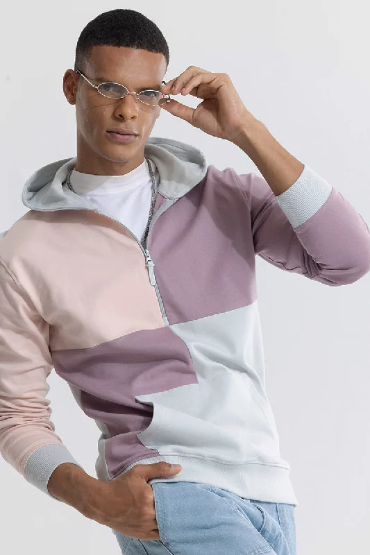 Colour Block Pink Hoodie