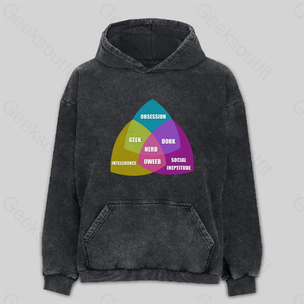 Nerd Venn Diagram Washed Hoodie