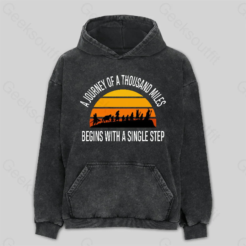 The Journey of a Thousand Miles Washed Hoodie