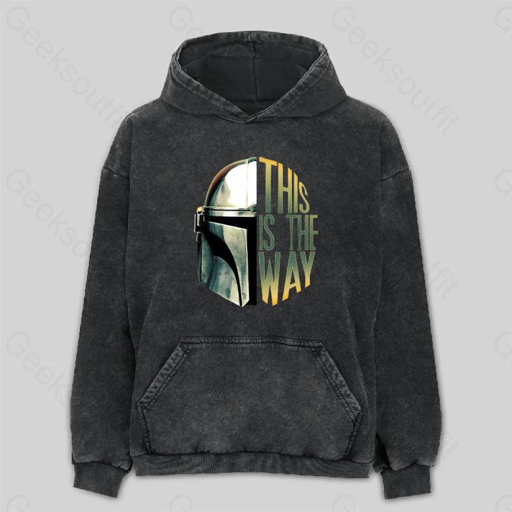 The Mandalorian This Is The Way Helmet Washed Hoodie