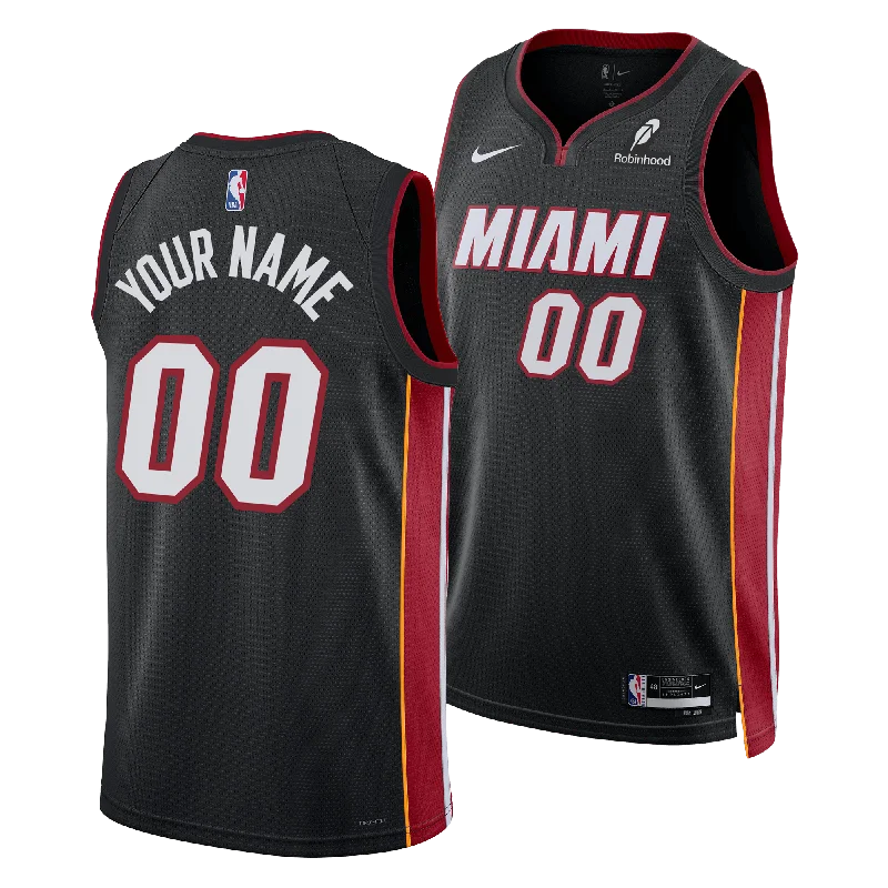 Personalized Nike Miami HEAT Icon Black Youth Swingman Jersey