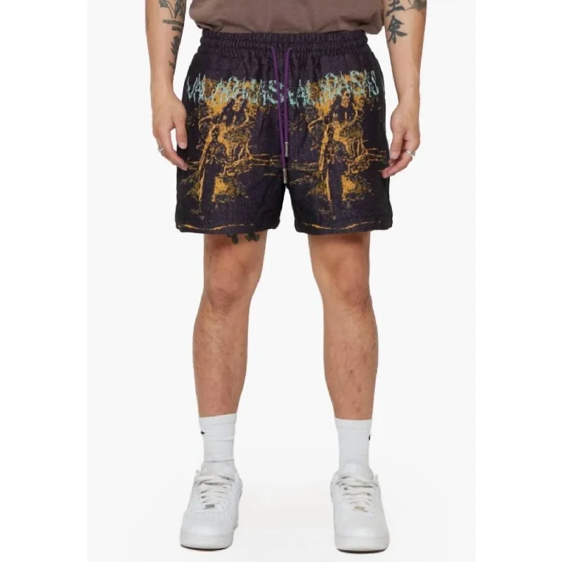 Ghost Hand Tapestry Short In Purple