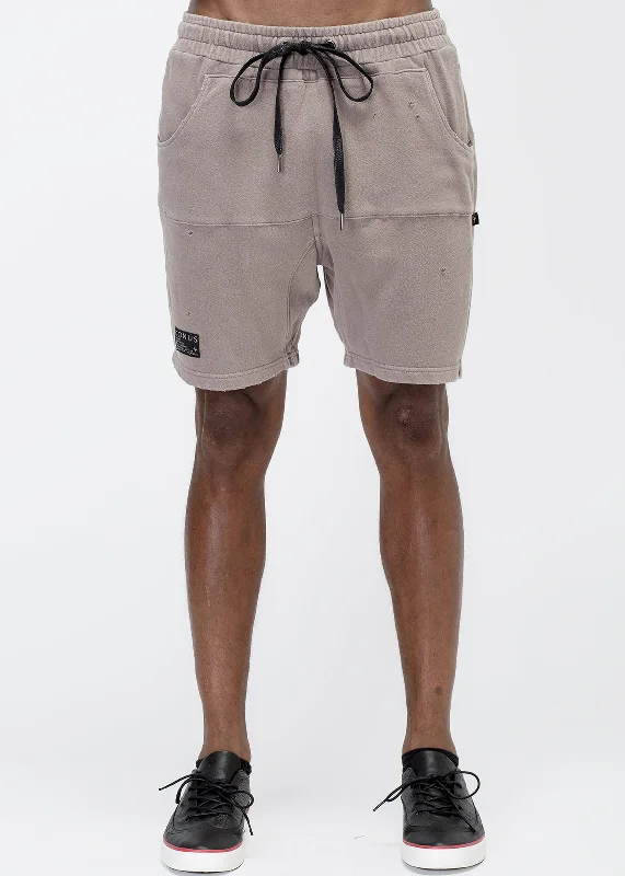 Konus Men's Garment Dyed French Terry Shorts in Mocha