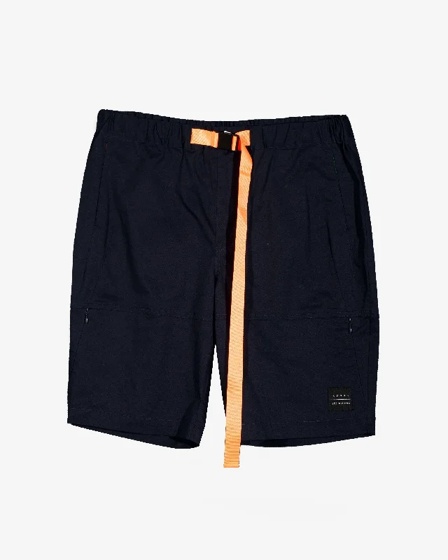 Konus Men's Stretch Twill Shorts w/ Nylon Tape Closure in Navy