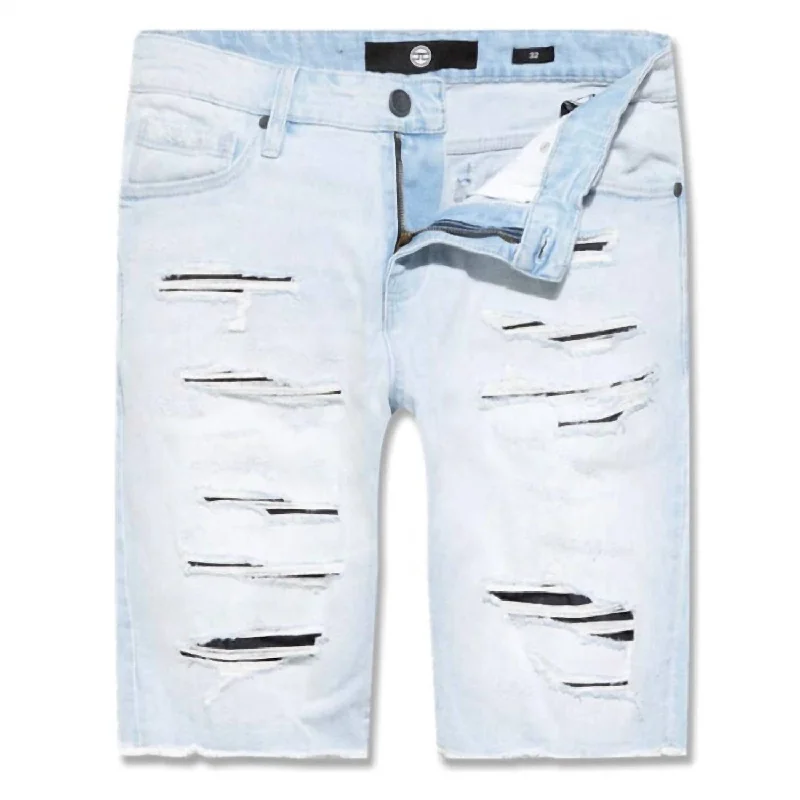 Men's Baltimore Retro Denim Shorts In Ice Blue