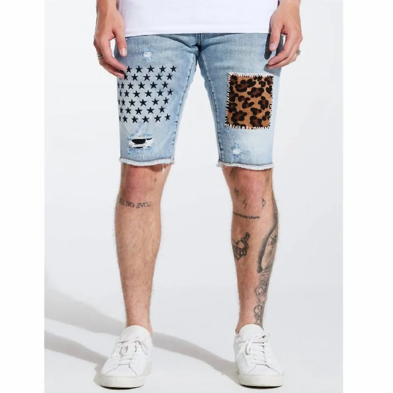 Men's Summit Patchwork Shorts In Blue