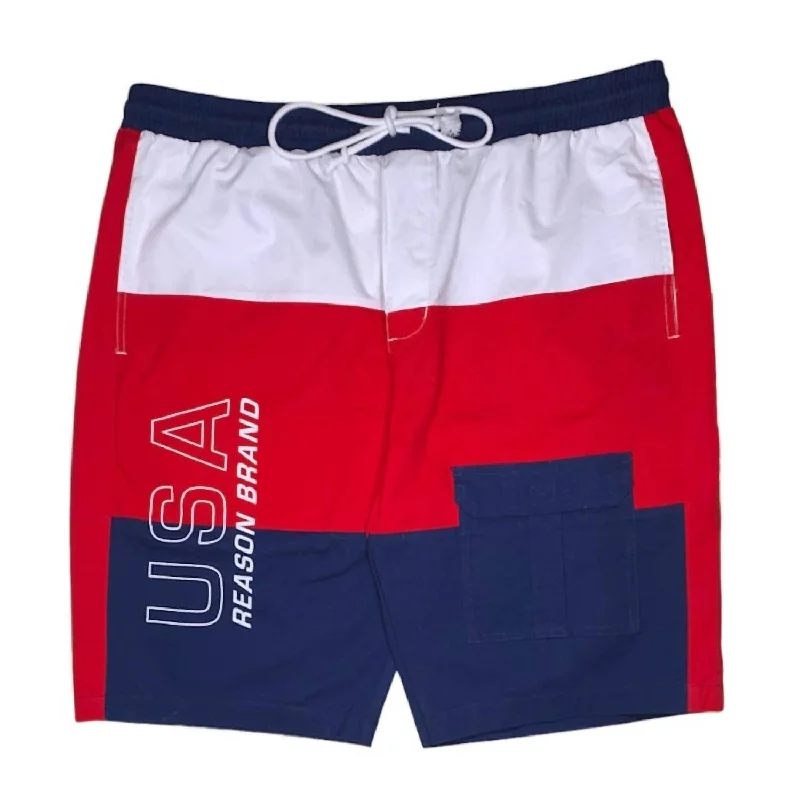 Men's Usa Short In Red/white/blue