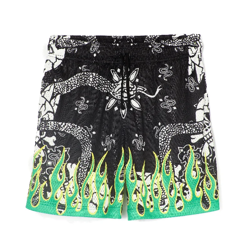 MESH ATHLETIC SHORT IN PAISLEY FLAME