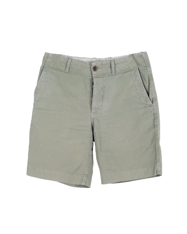 Mr. P Straight Leg Shorts in Green Cotton