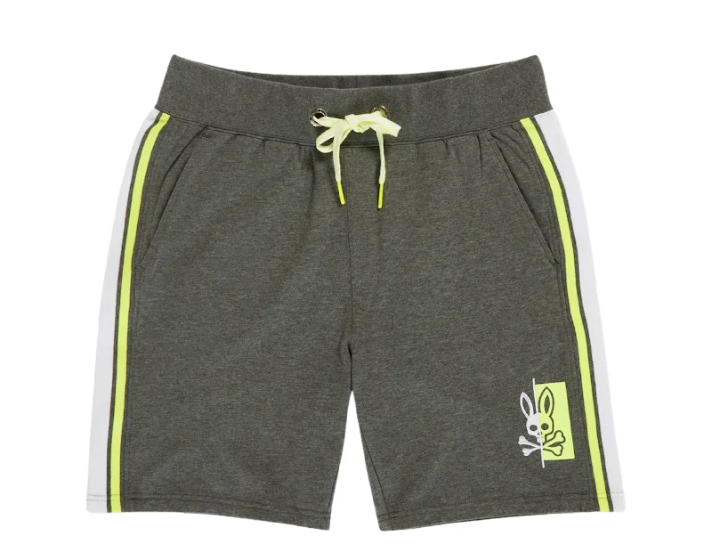 Psycho Bunny Dovedale Heather Storm Grey/Lime Men's Shorts B6R207N1FT-HST