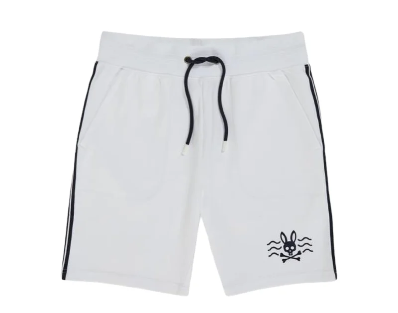 Psycho Bunny Filcham White Men's Sweat Shorts B6R327P1FT-WHT